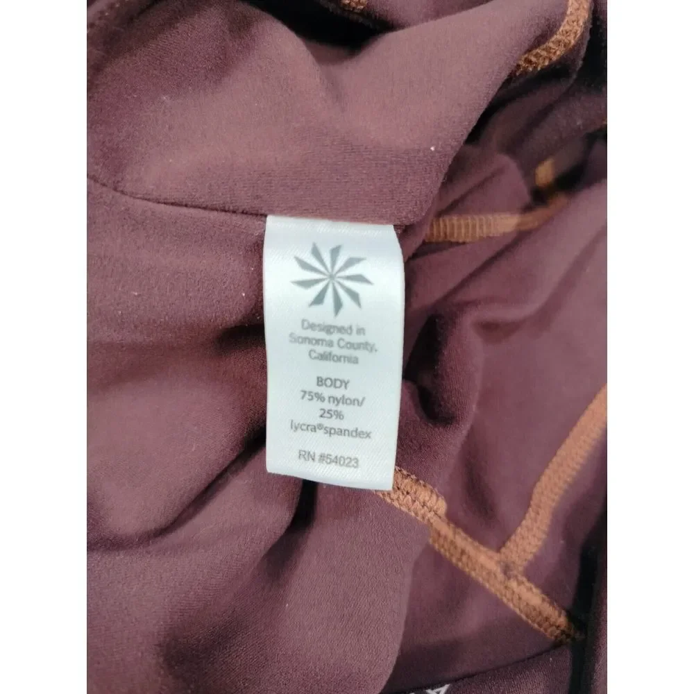 Athleta‎ Leggings Women's Small Maroon Salutation Crop Capri Athleisure Athletic